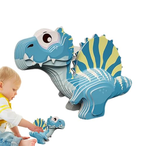 3D-Dinosaurier-Puzzle,Kinder-Dinosaurier-Puzzle,3D-Puzzle aus Papier, Dinosaurier-Tier-Puzzle | Vorschulpädagogisches Lernspielzeug, Tierbausteine, Dinosaurier-Lernaktivitätsspielzeug für von generic