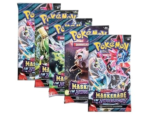 Pokemon Karmesin & Purpur Maskerade im Zwielicht - 5X Booster Pack je 10x Sammelkarten - Deutsche Version von generisch