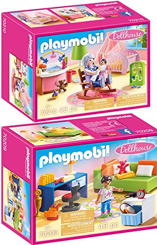 geobra Brandstätter PLAYMOBIL® Dollhouse 2er Set 70209 70210 Jugendzimmer + Babyzimmer von geobra Brandstätter