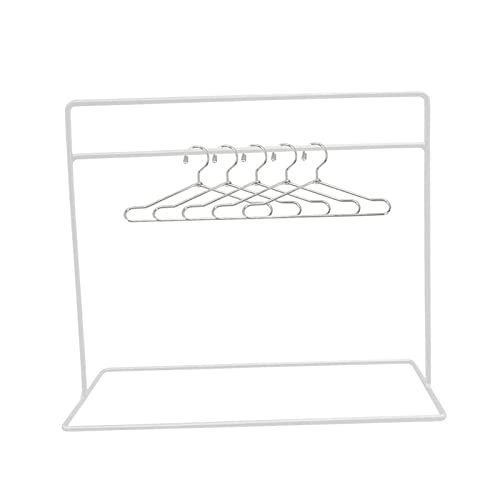 1/6 Puppenhaus-Kleiderständer mit 5 Kleiderbügeln Miniatur-Kleiderständer Halter Puppenkleid-Display für Wohnzimmer - Weiß 1/6 Puppenhaus-Kleiderständer mit 5 Kleiderbügeln Miniatur-Kleiderständer Halter Puppenkleid-Display für Wohnzimmer - Weiß von getuse