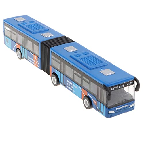 1:64 Legierung Reibungsgetriebenes Gelenkbus Zurückziehen Spielzeugauto, City Bus Modell mit Rückzugsmotor für Kinder ab 3 Jahren- Blau 1:64 Legierung Reibungsgetriebenes Gelenkbus Zurückziehen Spielzeugauto, City Bus Modell mit Rückzugsmotor für Kinder ab 3 Jahren- Blau von getuse