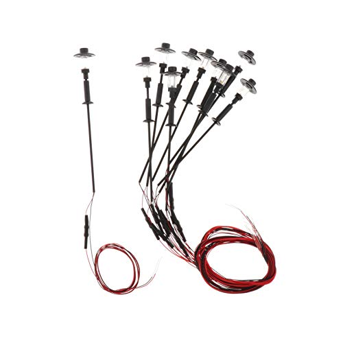 10X Straßenlaternen Modellbahn LED Beleuchtung 12V Warmweiß Laternenpfahl Landschaftsmodell HO TT N Maßstab 1:100 bis 1:150- Weiß 10X Straßenlaternen Modellbahn LED Beleuchtung 12V Warmweiß Laternenpfahl Landschaftsmodell HO TT N Maßstab 1:100 bis 1:150- Weiß von getuse