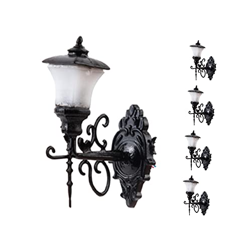 5er Pack HO Maßstab 1:87 Wandleuchten Mini Garten Straßenlaternen LEDs für Modelleisenbahn Architektur Layout Schwarz 5er Pack HO Maßstab 1:87 Wandleuchten Mini Garten Straßenlaternen LEDs für Modelleisenbahn Architektur Layout Schwarz von getuse
