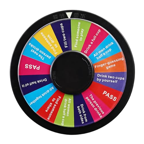Doppelseitiges Preisrad, 24 x 24 cm, tragbar, Party, Karneval, Roulette-Rad für Gruppen-Trinkspiele, Geburtstag, Versammlung, Unterhaltung Doppelseitiges Preisrad, 24 x 24 cm, tragbar, Party, Karneval, Roulette-Rad für Gruppen-Trinkspiele, Geburtstag, Versammlung, Unterhaltung von getuse