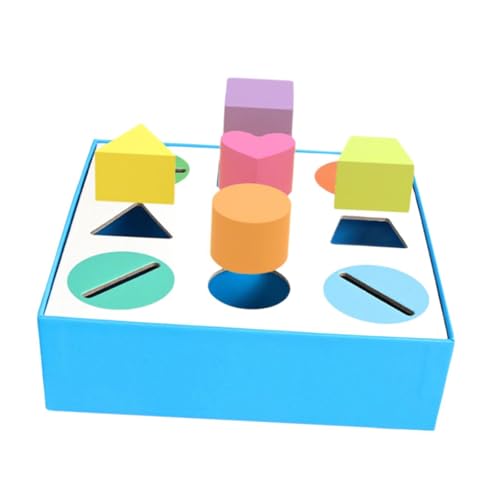 Form- und Farberkennungs-Matching-Puzzle, frühes Lernspielzeug für Kinder, Sortierbox mit 9 geometrischen Formen, Holzspielzeug für Kleinkinder 1-3 Jahre Form- und Farberkennungs-Matching-Puzzle, frühes Lernspielzeug für Kinder, Sortierbox mit 9 geometrischen Formen, Holzspielzeug für Kleinkinder 1-3 Jahre von getuse