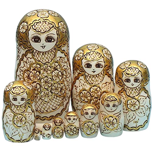 Handcrafted Russian Matryoshka Nesting Dolls Set of 10 - Wooden Nesting Dolls for Home Décor Handcrafted Russian Matryoshka Nesting Dolls Set of 10 - Wooden Nesting Dolls for Home Décor von getuse