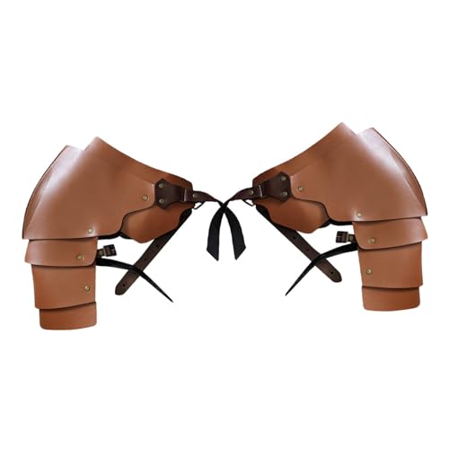 Kunstleder Mittelalterlicher Schulterschutz Ritter Set für Kostümzubehör, Verstellbar 33.46-49.21inch für Cosplay LARP Halloween Party- Brown Kunstleder Mittelalterlicher Schulterschutz Ritter Set für Kostümzubehör, Verstellbar 33.46-49.21inch für Cosplay LARP Halloween Party- Brown von getuse