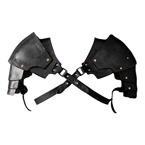 Kunstleder Mittelalterlicher Schulterschutz Ritter Set für Kostümzubehör, Verstellbar 33.46-49.21inch für Cosplay LARP Halloween Party- Schwarz Kunstleder Mittelalterlicher Schulterschutz Ritter Set für Kostümzubehör, Verstellbar 33.46-49.21inch für Cosplay LARP Halloween Party- Schwarz von getuse
