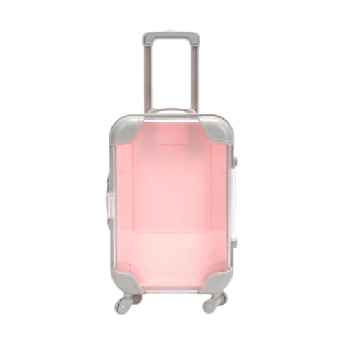 Puppenhaus-Aufbewahrungskoffer für Mini-Koffer und Spielzeug, transparenter Mini-Koffer mit Rollen und einziehbarem Griff, 7,5 x 3,5 x 12,5 cm, Organizer für Puppenzubehör Puppenhaus-Aufbewahrungskoffer für Mini-Koffer und Spielzeug, transparenter Mini-Koffer mit Rollen und einziehbarem Griff, 7,5 x 3,5 x 12,5 cm, Organizer für Puppenzubehör von getuse