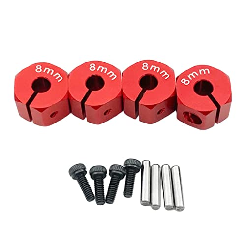getuse 4er-Pack Aluminium-Sechskant-Radnaben für SCX10/CC01/WRAITH 1/10 RC Cars – 8 mm rote Präzisions-Antriebsadapter getuse 4er-Pack Aluminium-Sechskant-Radnaben für SCX10/CC01/WRAITH 1/10 RC Cars – 8 mm rote Präzisions-Antriebsadapter von getuse