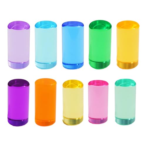 getuse Acryl-Regenbogen-Jelly-Blöcke für Kinder ab 3 Jahren, Montessori-Sinnes-Spielzeug, Bunte sensorische Bausteine Lernspielzeug für Jungen und Mädchen- 10pcs 5cm Cylinder getuse Acryl-Regenbogen-Jelly-Blöcke für Kinder ab 3 Jahren, Montessori-Sinnes-Spielzeug, Bunte sensorische Bausteine Lernspielzeug für Jungen und Mädchen- 10pcs 5cm Cylinder von getuse