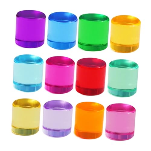 getuse Acryl-Regenbogen-Jelly-Blöcke für Kinder ab 3 Jahren, Montessori-Sinnes-Spielzeug, Bunte sensorische Bausteine Lernspielzeug für Jungen und Mädchen- 12pcs 2.5cm Cylinder getuse Acryl-Regenbogen-Jelly-Blöcke für Kinder ab 3 Jahren, Montessori-Sinnes-Spielzeug, Bunte sensorische Bausteine Lernspielzeug für Jungen und Mädchen- 12pcs 2.5cm Cylinder von getuse
