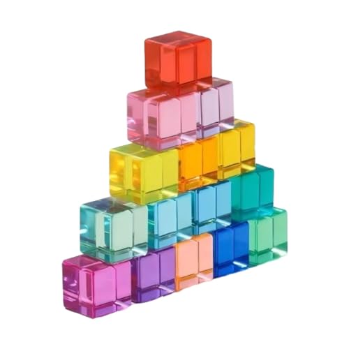 getuse Acryl-Regenbogen-Jelly-Blöcke für Kinder ab 3 Jahren, Montessori-Sinnes-Spielzeug, Bunte sensorische Bausteine Lernspielzeug für Jungen und Mädchen- 15pcs Quadrat getuse Acryl-Regenbogen-Jelly-Blöcke für Kinder ab 3 Jahren, Montessori-Sinnes-Spielzeug, Bunte sensorische Bausteine Lernspielzeug für Jungen und Mädchen- 15pcs Quadrat von getuse