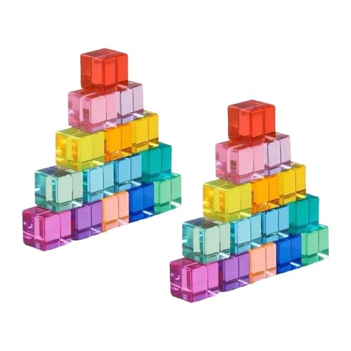 getuse Acryl-Regenbogen-Jelly-Blöcke für Kinder ab 3 Jahren, Montessori-Sinnes-Spielzeug, Bunte sensorische Bausteine Lernspielzeug für Jungen und Mädchen- 30pcs Quadrat getuse Acryl-Regenbogen-Jelly-Blöcke für Kinder ab 3 Jahren, Montessori-Sinnes-Spielzeug, Bunte sensorische Bausteine Lernspielzeug für Jungen und Mädchen- 30pcs Quadrat von getuse