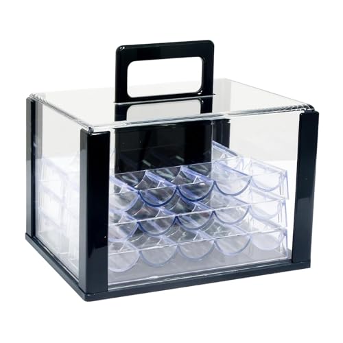 getuse Chip-Case-Vitrine multifunktional mit Griff tragbar für 600 Stück Chip-Halter Aufbewahrungsbox Organizer transparent 24x19x16 cm- Mit 6 Stück 40mm Tabletts getuse Chip-Case-Vitrine multifunktional mit Griff tragbar für 600 Stück Chip-Halter Aufbewahrungsbox Organizer transparent 24x19x16 cm- Mit 6 Stück 40mm Tabletts von getuse