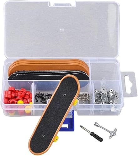 getuse Finger-Skateboard-Fingerspielzeug-Set für Kinder – DIY Graffiti-Finger-Skateboard mit Zubehör, cooles und modisches Sportspielzeug, sturzfest, einfach zu verstauen mit Aufbewahrungsbox von getuse