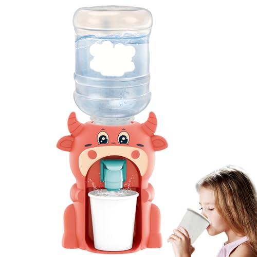 Spielzeug und Spiel Mini Wasserspender Kuhform niedliche Cartoon Simulation Kinder Wasserspender für das Spielen von Spielpuppenzubehör Möbel von ggtuyt