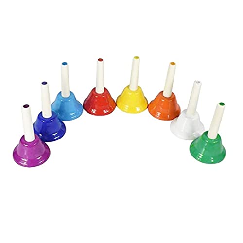 Tinkle Bell Hand Bells 8 Note Musical Handbells Set Buntes Kindermusikinstrumente Spielzeug 8pcs von ggtuyt