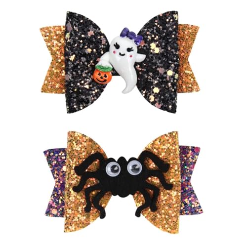 ggtuyt 2-Pack-Halloween-Haarclips Halloween Glitter Spinnen Haarzubehör Bug Haarklammern Party Tanz Haare Geister Haare Clips Spielzeug und Spiele von ggtuyt