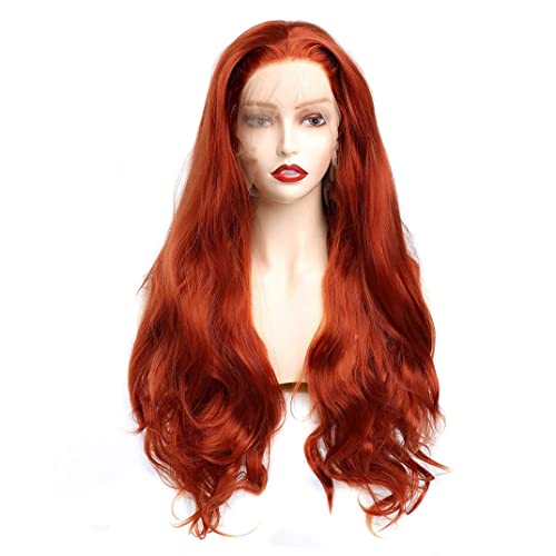 ggtuyt Halloween Dekoration Bronze Red Long Wavy Perücke für Frau 70 cm/27,56 Zoll von ggtuyt