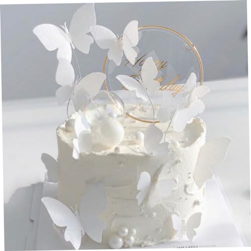 Kuchen Cupcake Toppers Cake Topper Butterfly Cupcake Topper 3D Schmetterling Kuchen Dekor hohlen Schmetterling für Geburtstagsfeier Versorgung 11pcs Weiß von ggtuyt