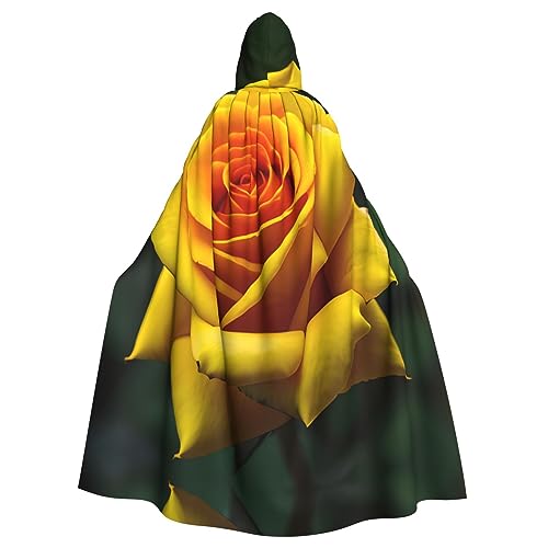 ghhkoh Gelber Rosen-Bild-Druck, vielseitiger Kapuzenumhang für Damen und Herren, für Halloween, Karneval, Cosplay, Motto-Partys von ghhkoh