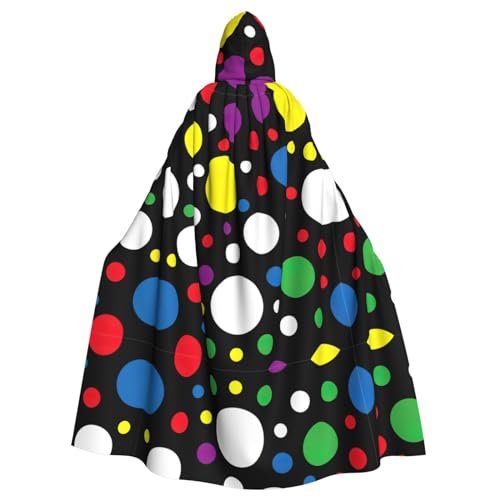 ghhkoh Twister Polka Dots Print Vielseitiger Kapuzenumhang für Damen Herren für Halloween, Karneval, Cosplay, Motto-Partys von ghhkoh