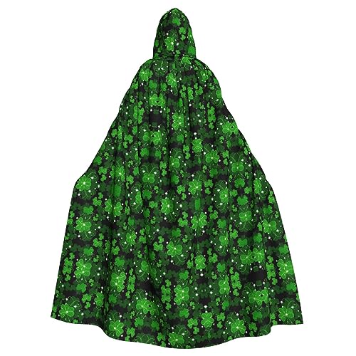 ghhkoh Vielseitiger Kapuzenumhang für Damen und Herren, Motiv: St. Patricks Day, Blätter-Druck, für Halloween, Karneval, Cosplay, Motto-Partys von ghhkoh