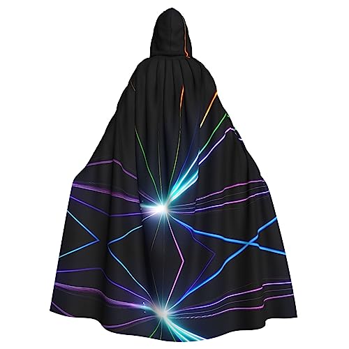 ghhkoh Vielseitiger Kapuzenumhang mit Laser-Lichtdruck, für Damen und Herren, für Halloween, Karneval, Cosplay, Motto-Partys von ghhkoh