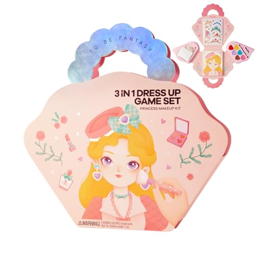 Ankleideset, Puppe mit Aufklebern, Prinzessinnen-Set mit Papieraufklebern für Mädchen, Spielzeug-Set für Mädchen, Make-up, Aktivitätsbuch mit PA Ankleideset, Puppe mit Aufklebern, Prinzessinnen-Set mit Papieraufklebern für Mädchen, Spielzeug-Set für Mädchen, Make-up, Aktivitätsbuch mit PA von gifyym