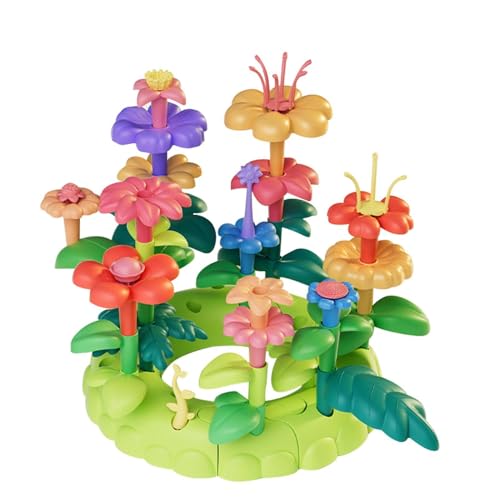 Blumen-Bauspielzeug-Set, Blumengarten-Bauspielzeug,Vorschulkindergartenspielzeug | Stapelspiel für Kleinkinder, Spielset, Sortier- und Stapelspielzeug, pädagogisches Kinderspielzeug für und Mädchen von gifyym