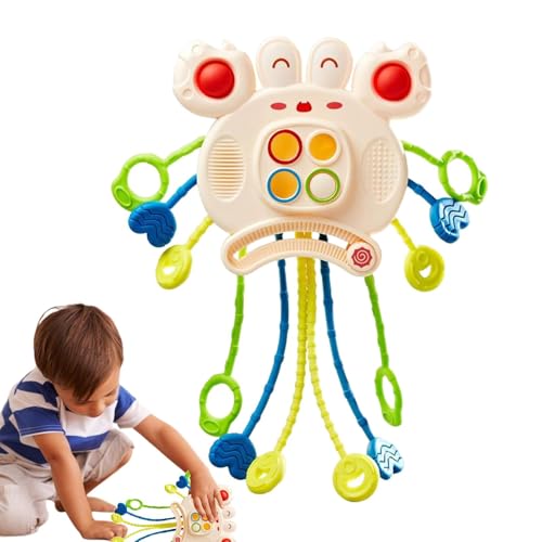 Pull String Spielzeug - Niedlicher Früherziehungsspaß für Babys, sensorisches Spielzeug, Zappelspielzeug für Babys - Sensorisches und -Spielzeug mit Krabbendesign für Babys, fördert sensorische Erkund von gifyym