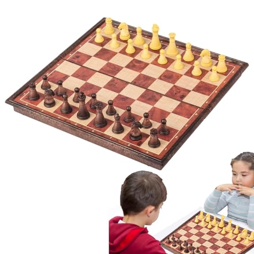 Schachspiel | Schachspiel Holzschachbrett | Pädagogisches und tragbares Schachbrett für lustige Spiele, Anfänger und Kinder von gifyym