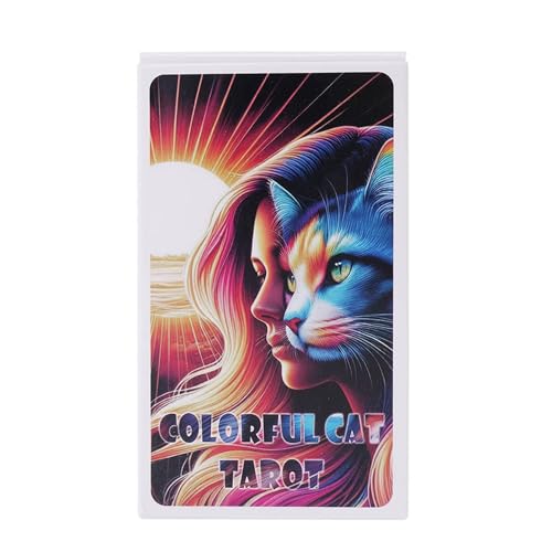 Tarot für Anfänger - 78 Stück Original Tarotkarten Katze | 6 cm Katze Tarotkarte Katze Tarotdeck | Pocket Tarotdeck Tarotkarten | Englische Tarot-Lesekarten für Anfänger und Experten von gifyym