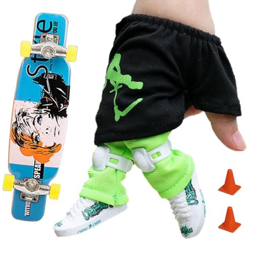 gifyym -Finger-Scooter-Set | -Finger-Skateboard mit Hose und Schuhen | Halloween-Partygeschenk, Kindergeburtstagsgeschenk, Spielspielzeug von gifyym