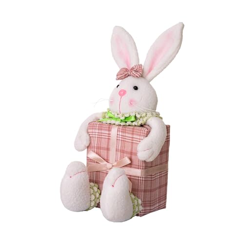 gifyym Hasenfigur,Kaninchenplüsch, hase umarmt Süßigkeitenschachtel-Ornament, Tischdekoration, Niedliche Hasen-Kaninchen-Puppe für -Frühlingsdekoration, Kinder, Frauen von gifyym