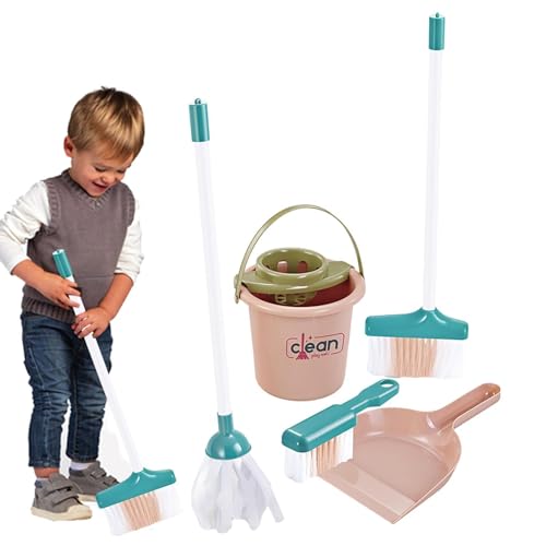 gifyym Kinder-Reinigungsset für Kleinkinder | Rollenspiel-Set | Besen- und Reinigungsset für Kleinkinder | Reinigungswagen mit echtem funktionierendem Staubsauger, Besen, Sprühflasche und mehr für von gifyym