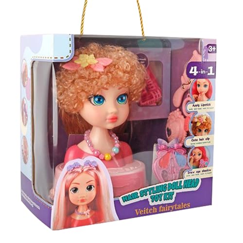 gifyym Stylingpuppenkopf Frisierkopf - Rollenspiel Schönheitsset Lernspielzeug,Zum Üben Von Flechten Lockenstab Schminkwerkzeug Salon Für Mädchen Ab 3 Jahren gifyym Stylingpuppenkopf Frisierkopf - Rollenspiel Schönheitsset Lernspielzeug,Zum Üben Von Flechten Lockenstab Schminkwerkzeug Salon Für Mädchen Ab 3 Jahren von gifyym