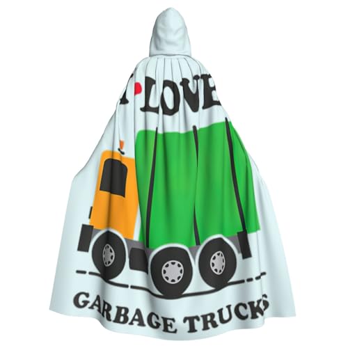 gikdlgog Kapuzenumhang mit Aufschrift "I Love Garbage Trucks", elegant, Halloween-Partys, Maskerade, Motto-Partys und mehr Cosplay von gikdlgog