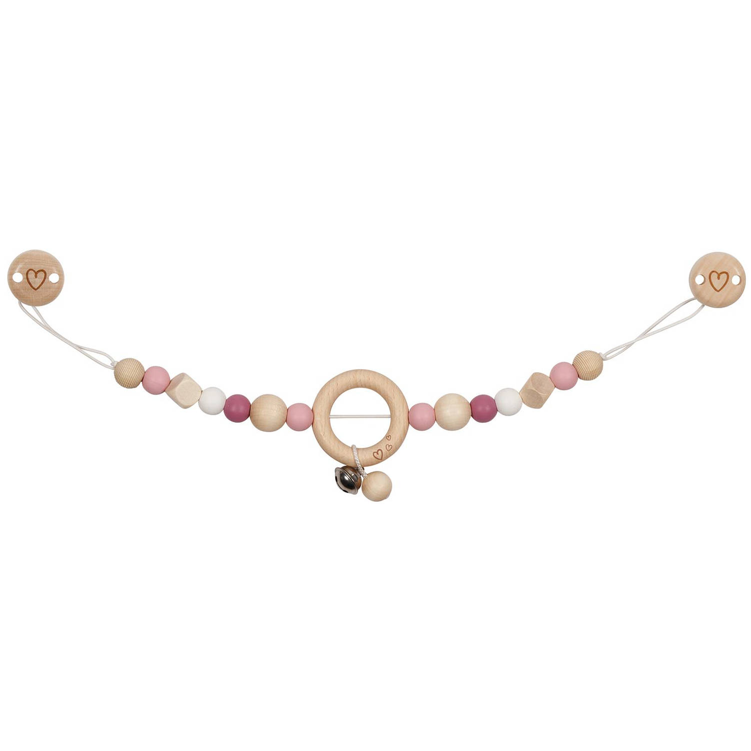 goki baby - Kinderwagenkette "Herz" pink von goki baby