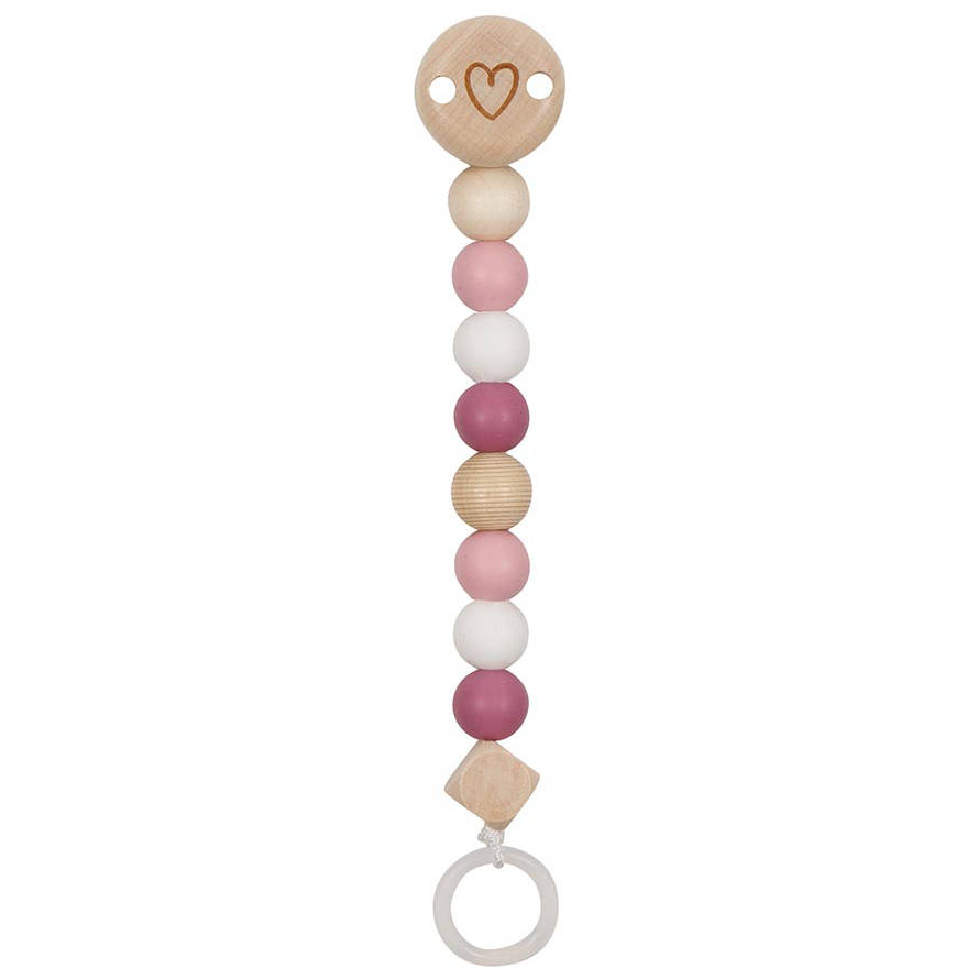 goki baby - Schnullerkette "Herz" pink von goki baby