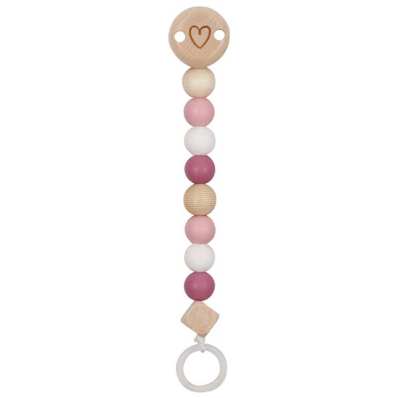 goki baby - Schnullerkette "Herz" pink von goki baby