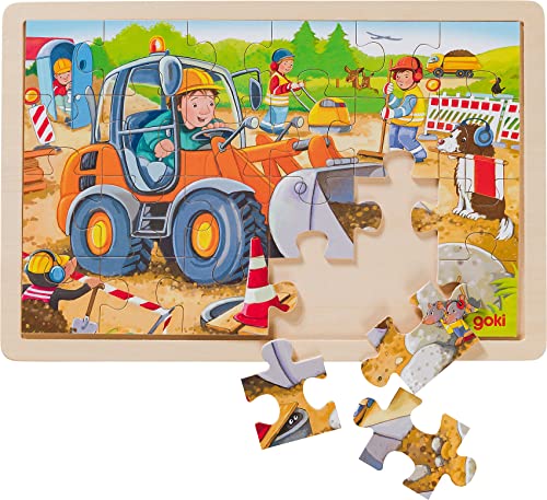 Goki Einlegepuzzle Baustelle von goki