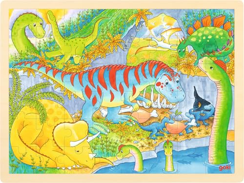 Einlegepuzzle Dinosaurier: 40 x 30 x 0,8 cm, Holz, 48 Teile, per Stück Einlegepuzzle Dinosaurier: 40 x 30 x 0,8 cm, Holz, 48 Teile, per Stück von goki