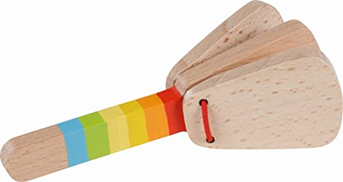 GOKI Rasseln Kastagnette mit Regenbogengriff von goki