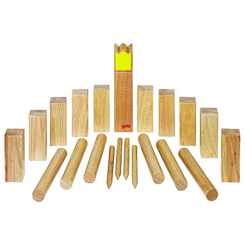 Goki 56731 - Wikingerspiel - Kubb, Krone gelb im Baumwollbeutel von goki