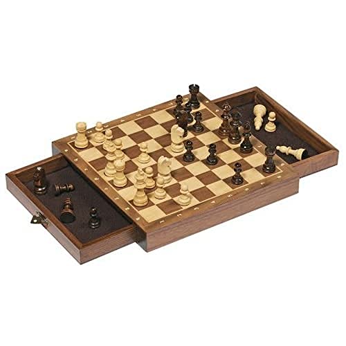 Goki 56919 Magnetisches Schachspiel mit Schubladen, Braun von goki