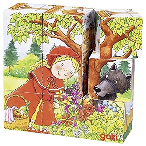 Goki 57542 Schneewittchen Märchen, Würfelpuzzle, gemischt, S von goki