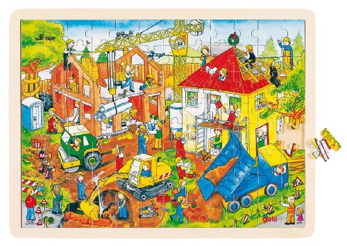 Goki 57670 Einlegepuzzle Baustelle von goki