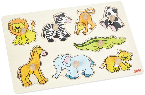 Goki 57874 - Steckpuzzle - Zootiere von goki